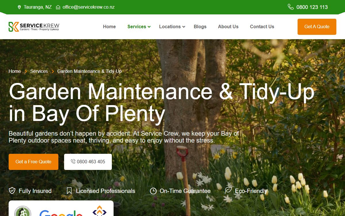 ServiceKrew - Service page - garden maintenance