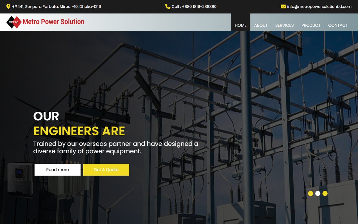 Metro Power Solution — website built by Creative Marketers BD