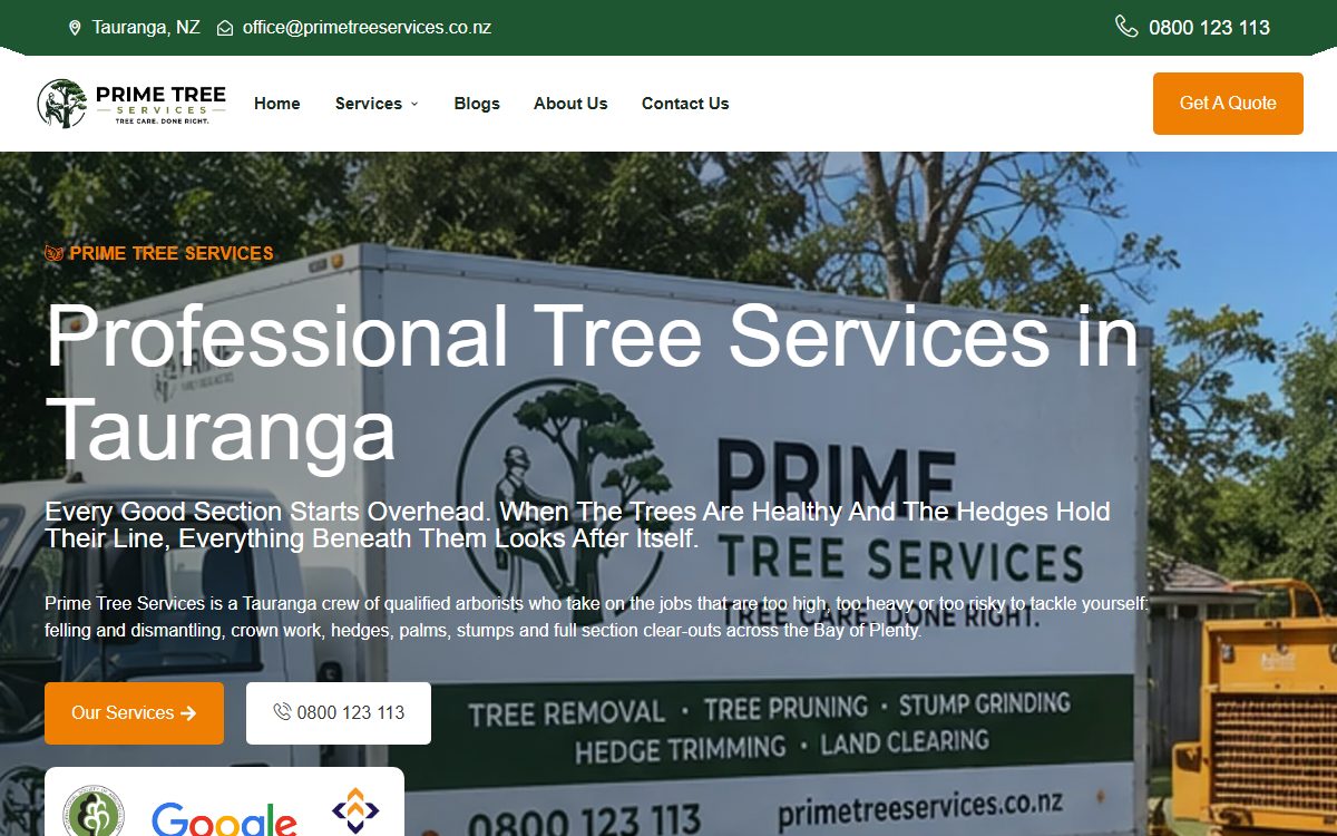 Prime Tree Services — website built by Creative Marketers BD